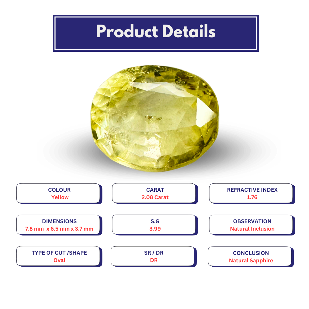 Yellow Sapphire 2.08 Carat