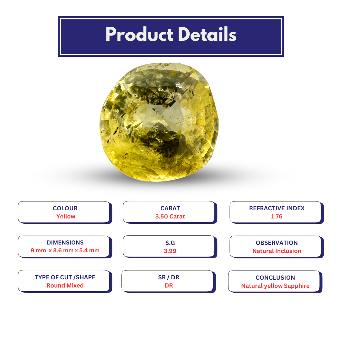 Yellow sapphire 3.50 Carat