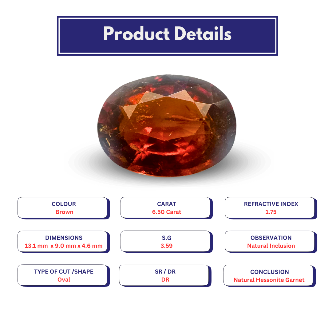 Natural Hessonite Garnet 6.50 carat