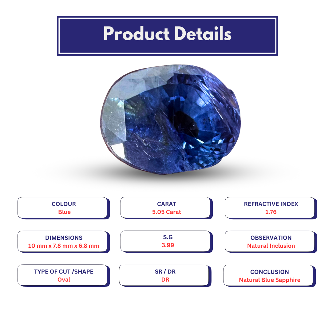 Natural Blue Sapphire 5.05 carat