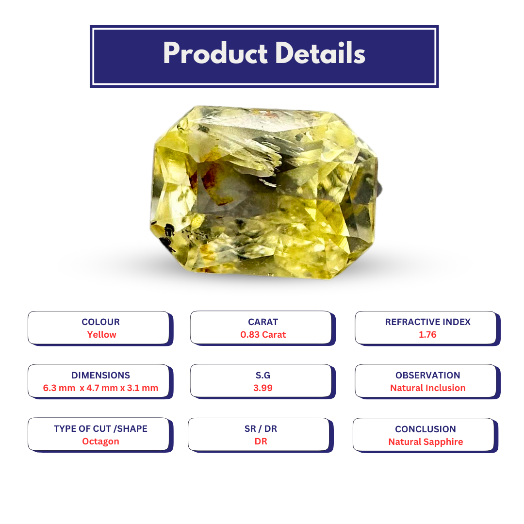 Yellow Sapphire 0.83 Carat