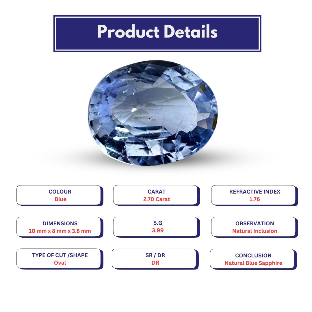 Natural Blue Sapphire 2.70 carat