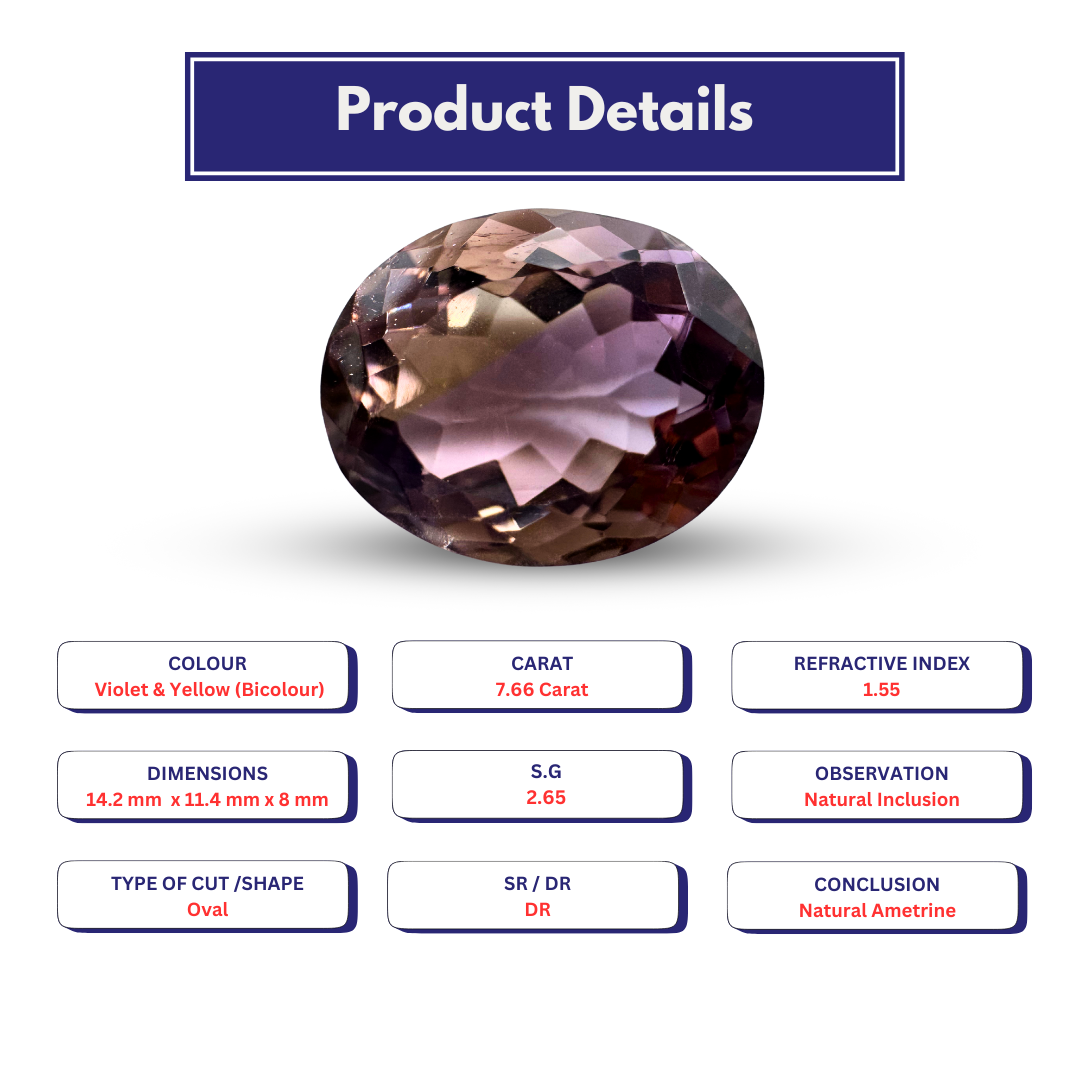 Natural Ametrine 7.66 Carat