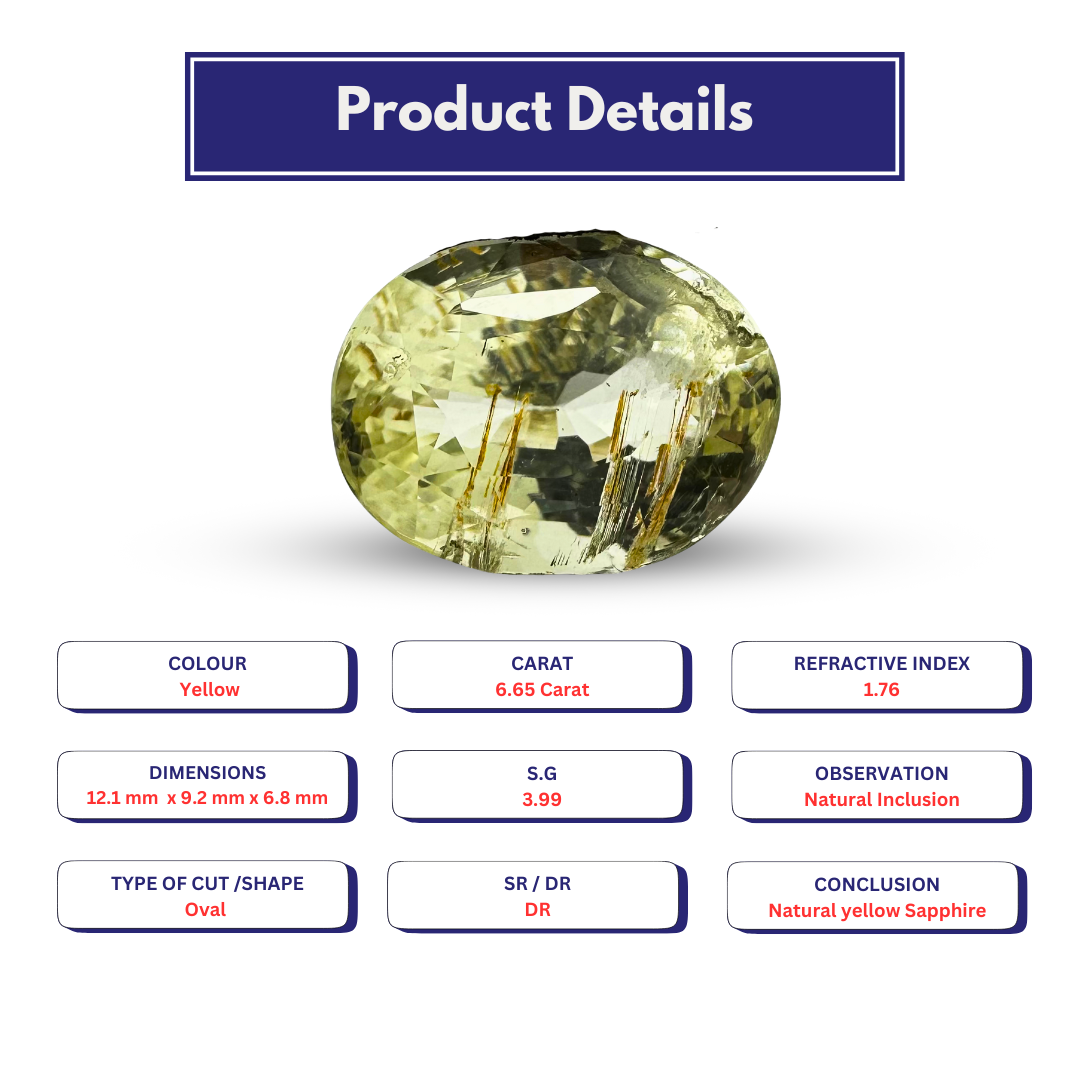 Yellow Sapphire 6.65 Carat