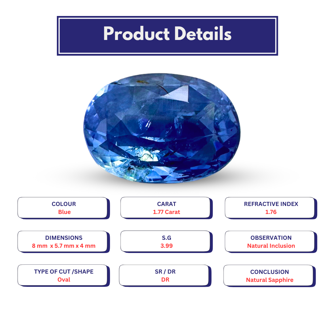 Natural Blue Sapphire 1.77 carat