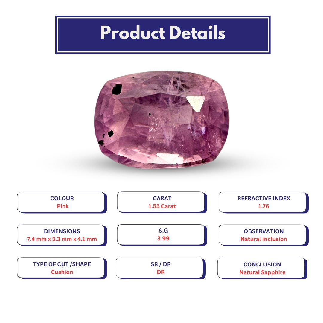 Pink Sapphire 1.55 Carat
