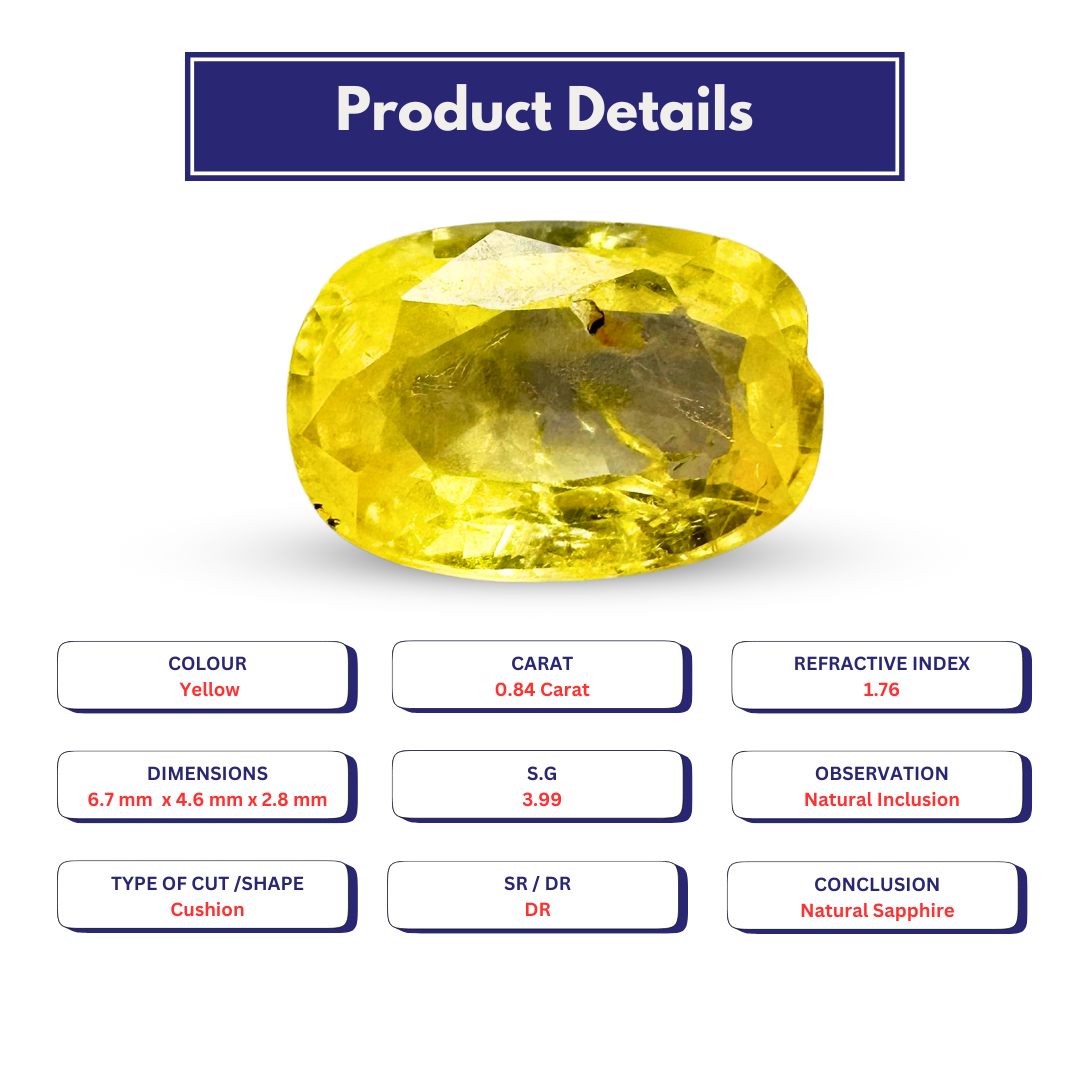 Yellow Sapphire 0.84 Carat