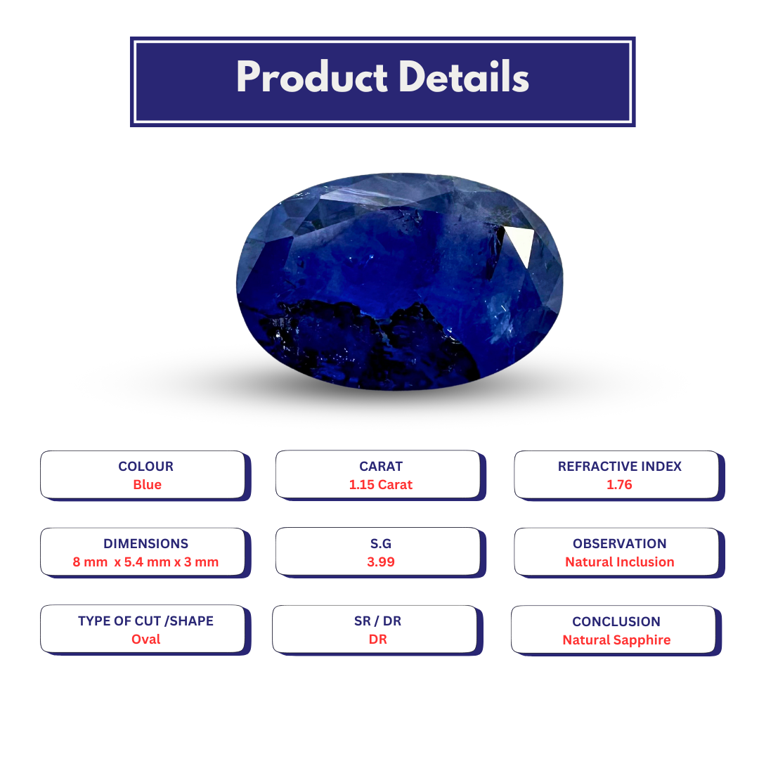 Natural Blue Sapphire 1.15 carat