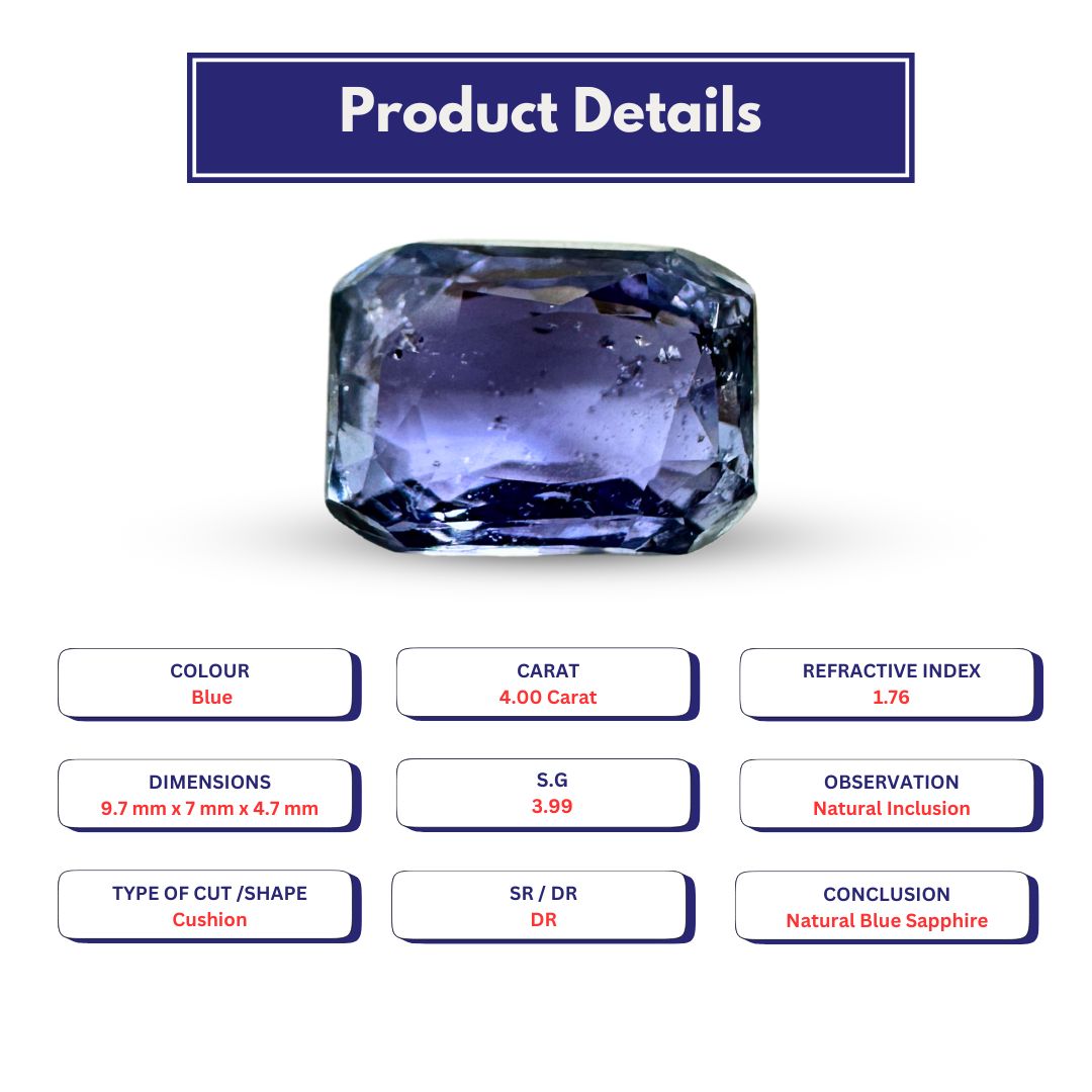 Natural Blue Sapphire 4.00 carat