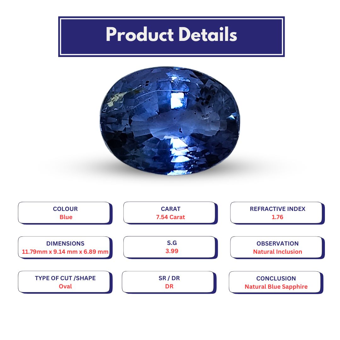 Natural Blue Sapphire 7.54 carat