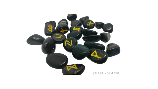 Black Agate Runes Set