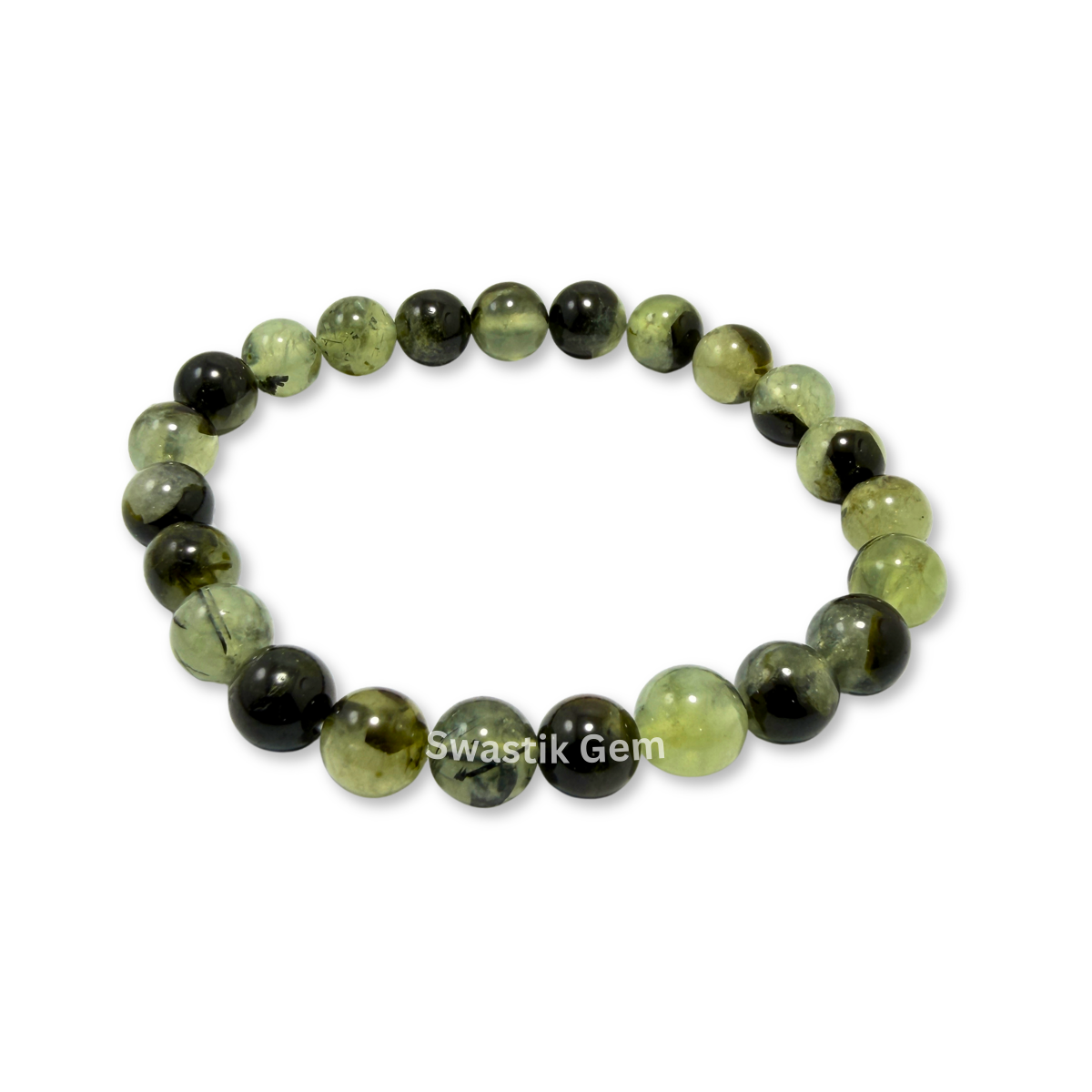 Prehnite Bracelet , branded 'Swastik Gem'.