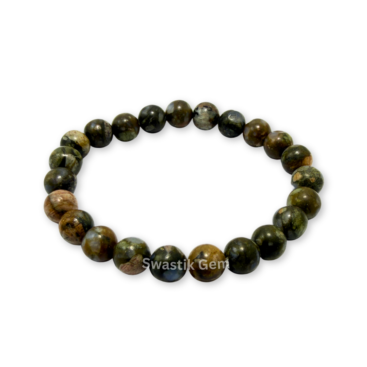 Mushroom Jasper Bracelet  branded 'Swastik Gem'.