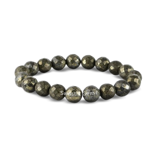 Pyrite Bracelet Diamond Cut 8 mm