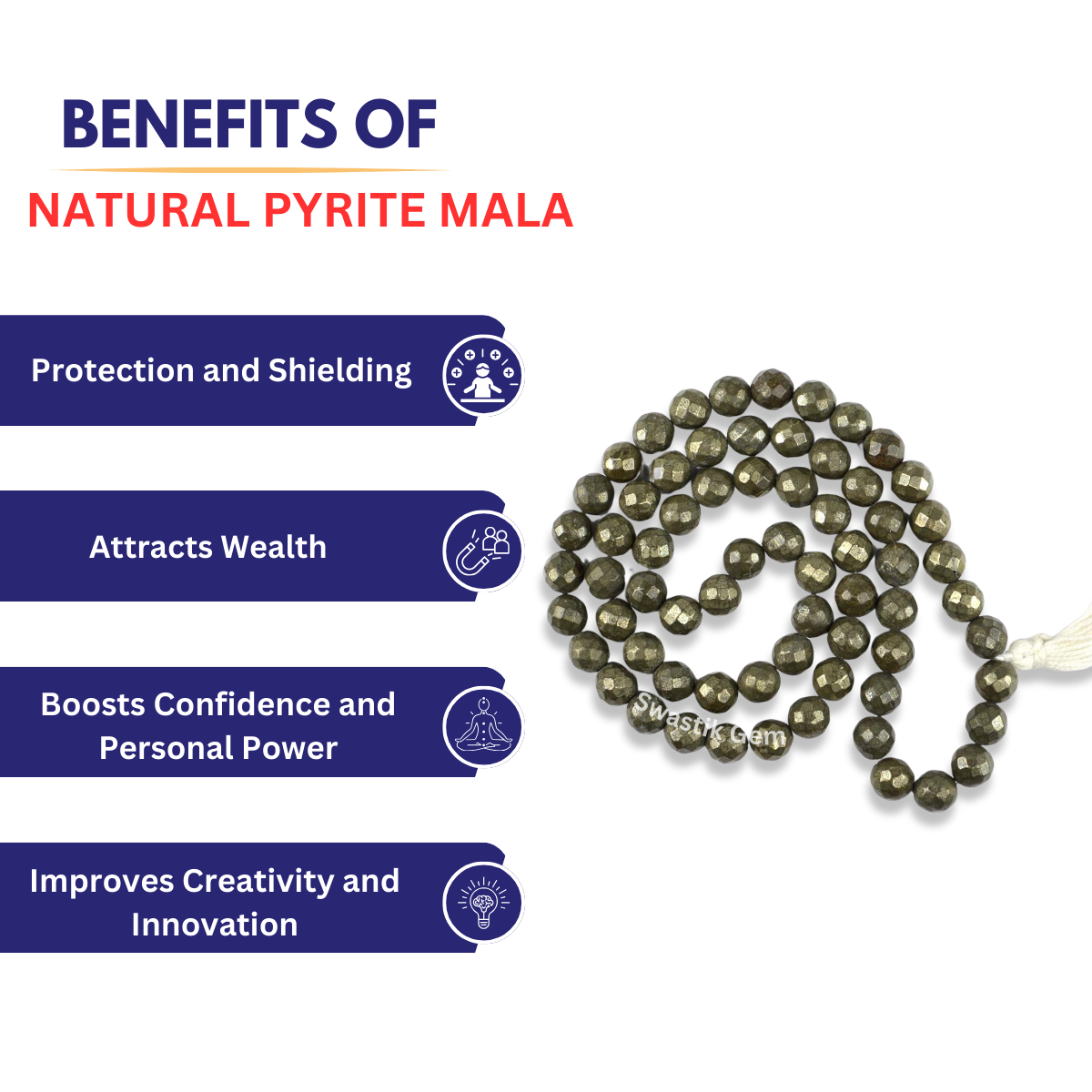 Benefits of Natural Pyrite Mala