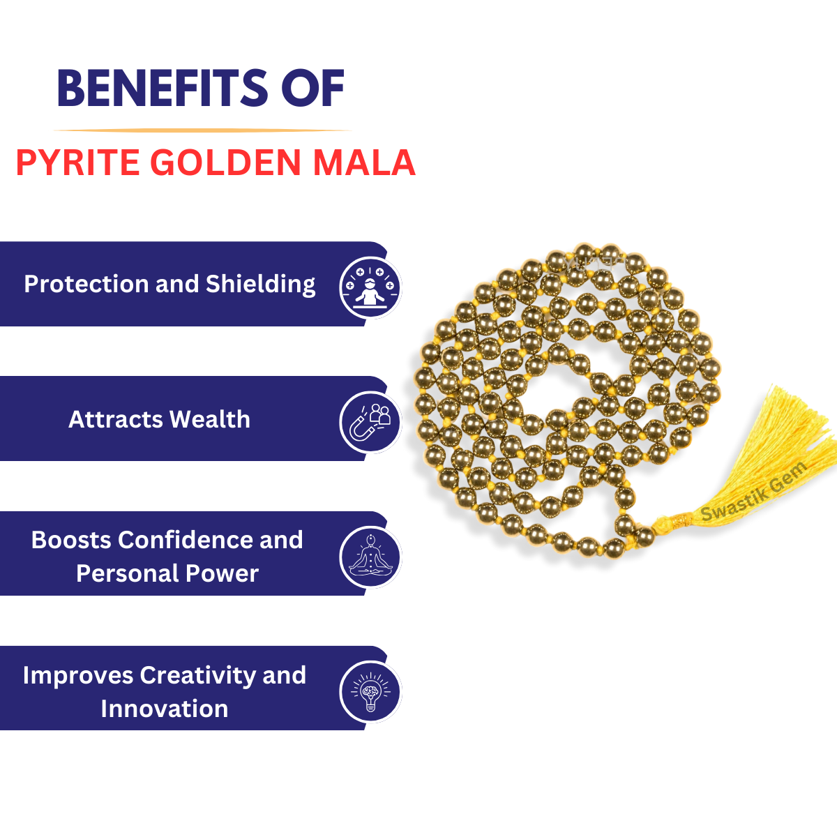 Benefits of Pyrite Golden Mala