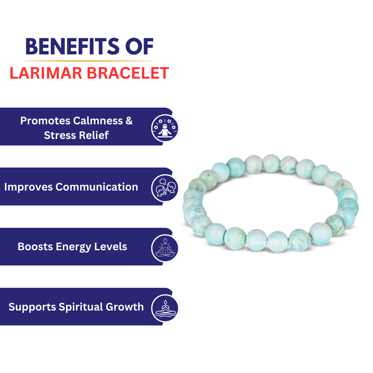 Larimar Bracelet 6MM