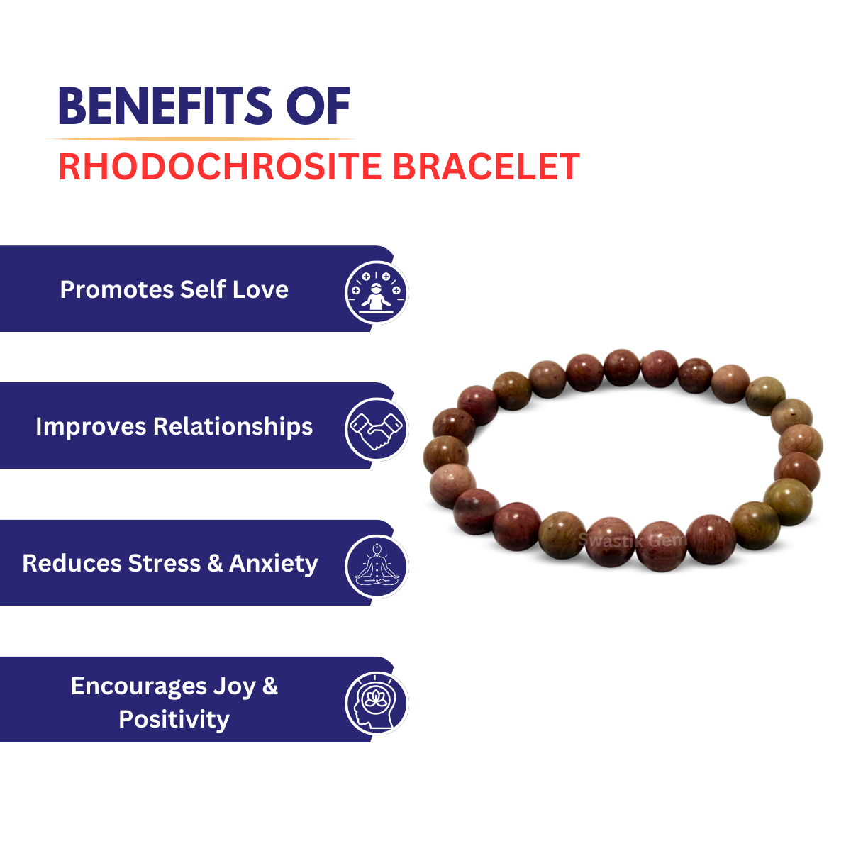 Rhodochrosite Bracelet with Benefits 