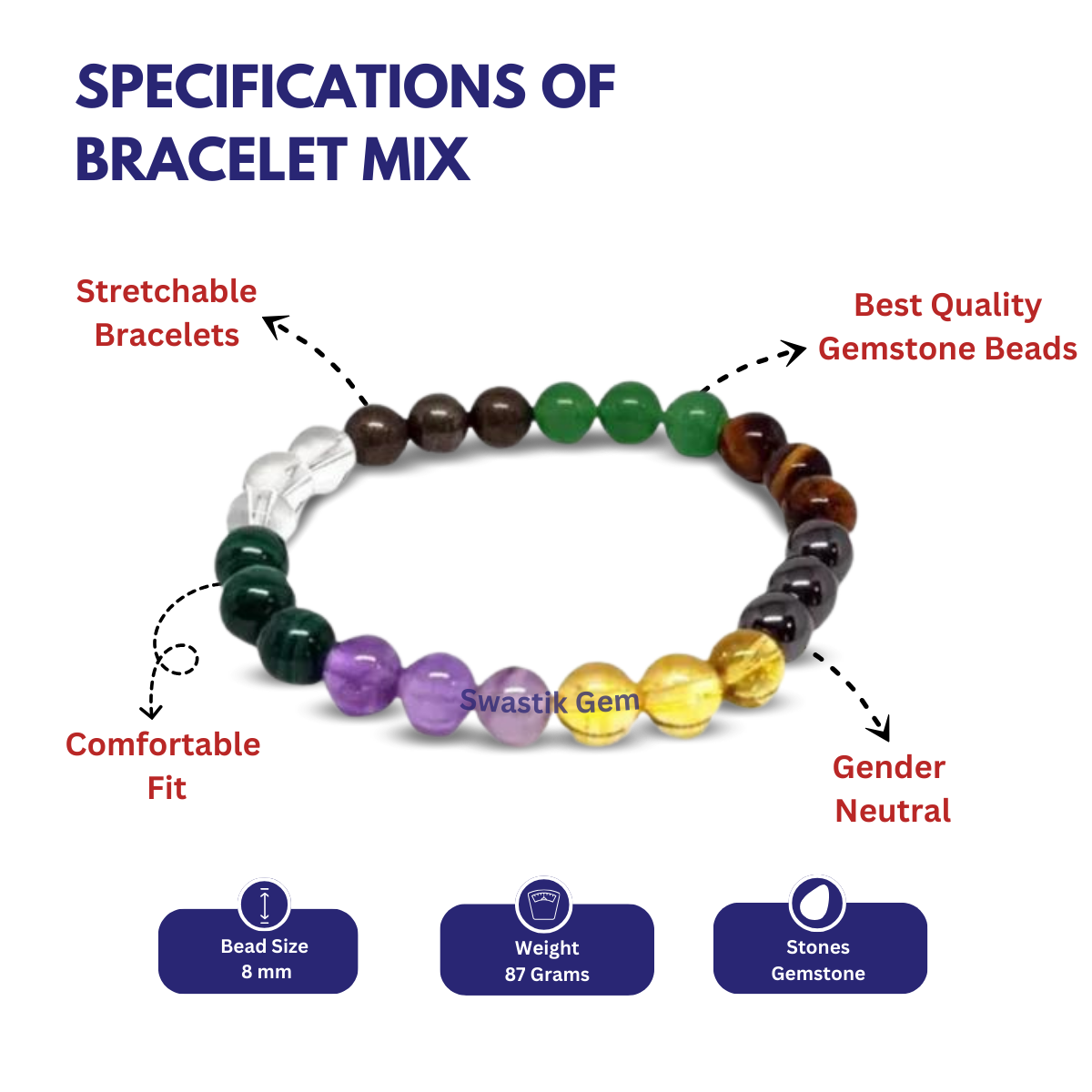 Specifications of Bracelet Mix