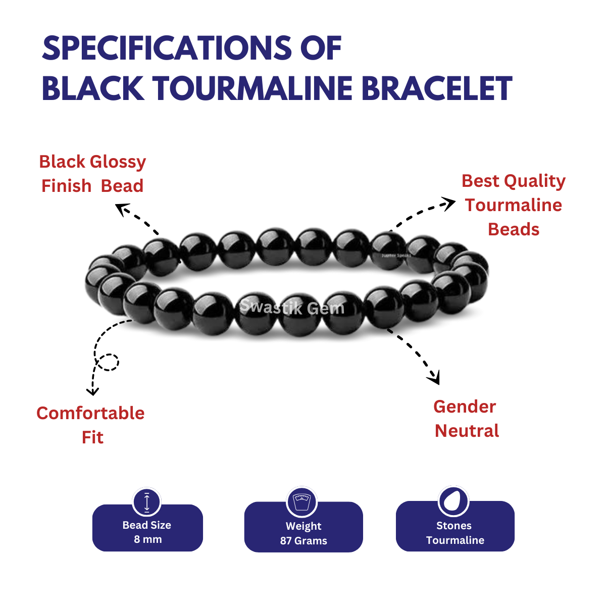 Specification of   Black Tourmaline Bracelet