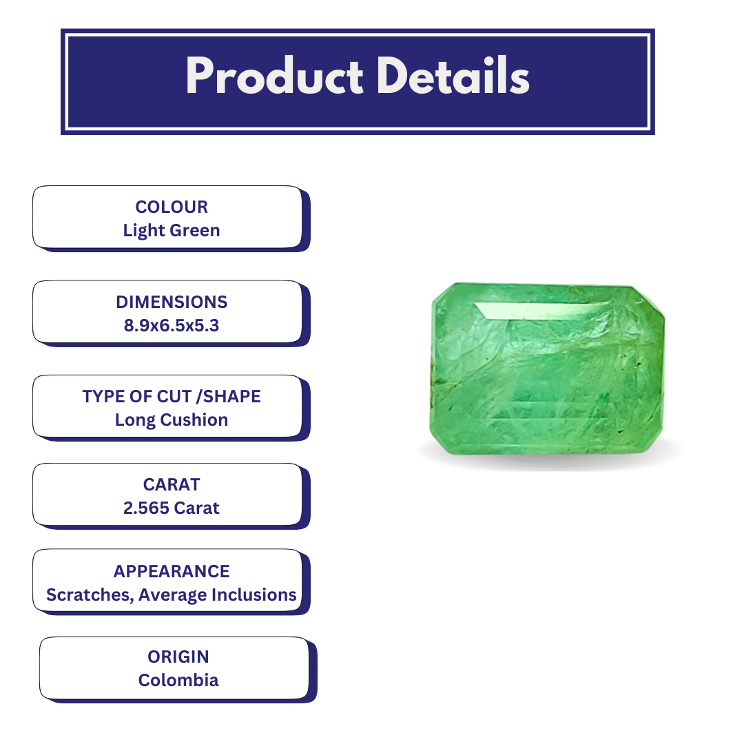 Product Details of Colombian Emerald 2.565 Carat