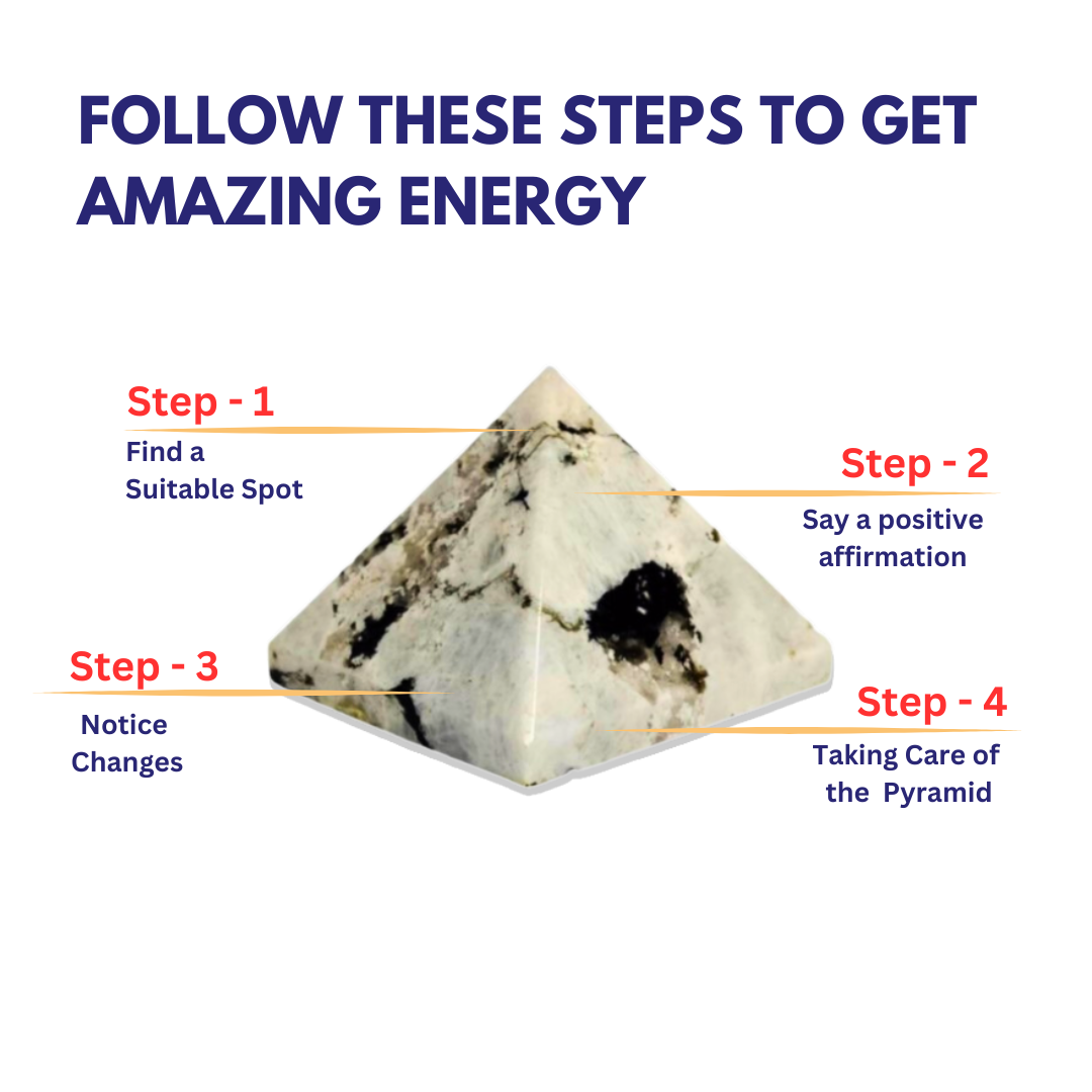 Follow these steps to get amazing energy from Natural Rainbow Moonstone Pyramid