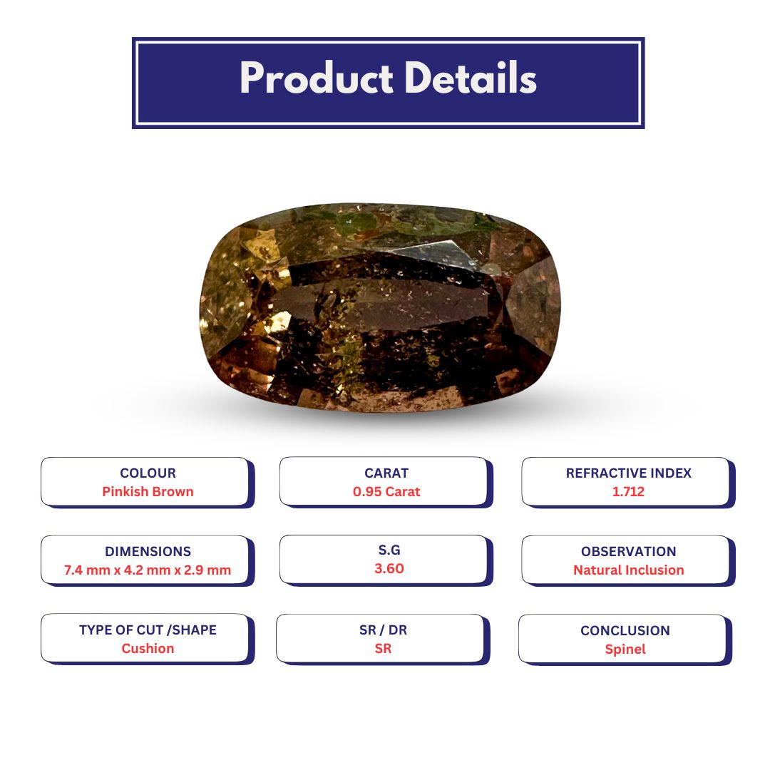 Pinkish Brown Spinel 0.95 Carat