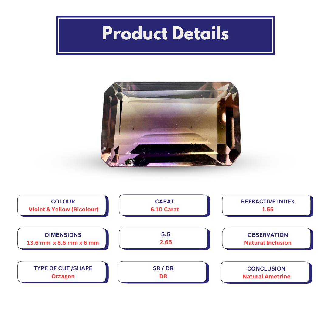 Natural Ametrine 6.10 Carat