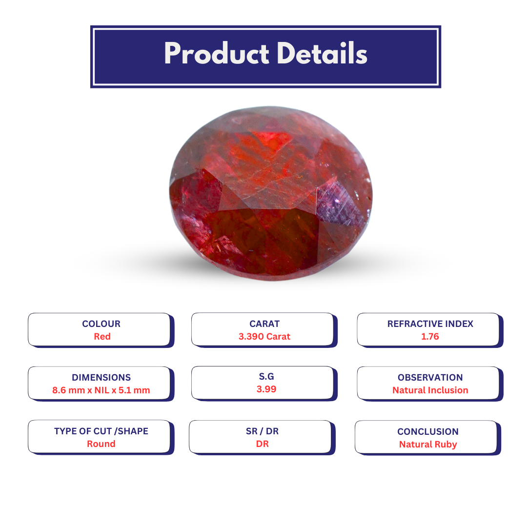 Ruby 3.390 Carat
