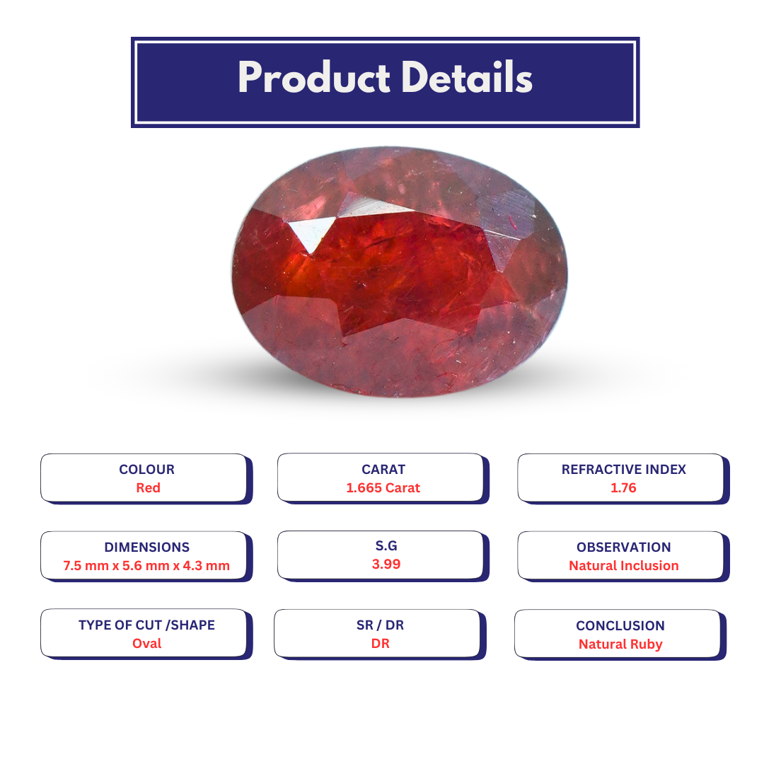 Ruby 1.665 Carat