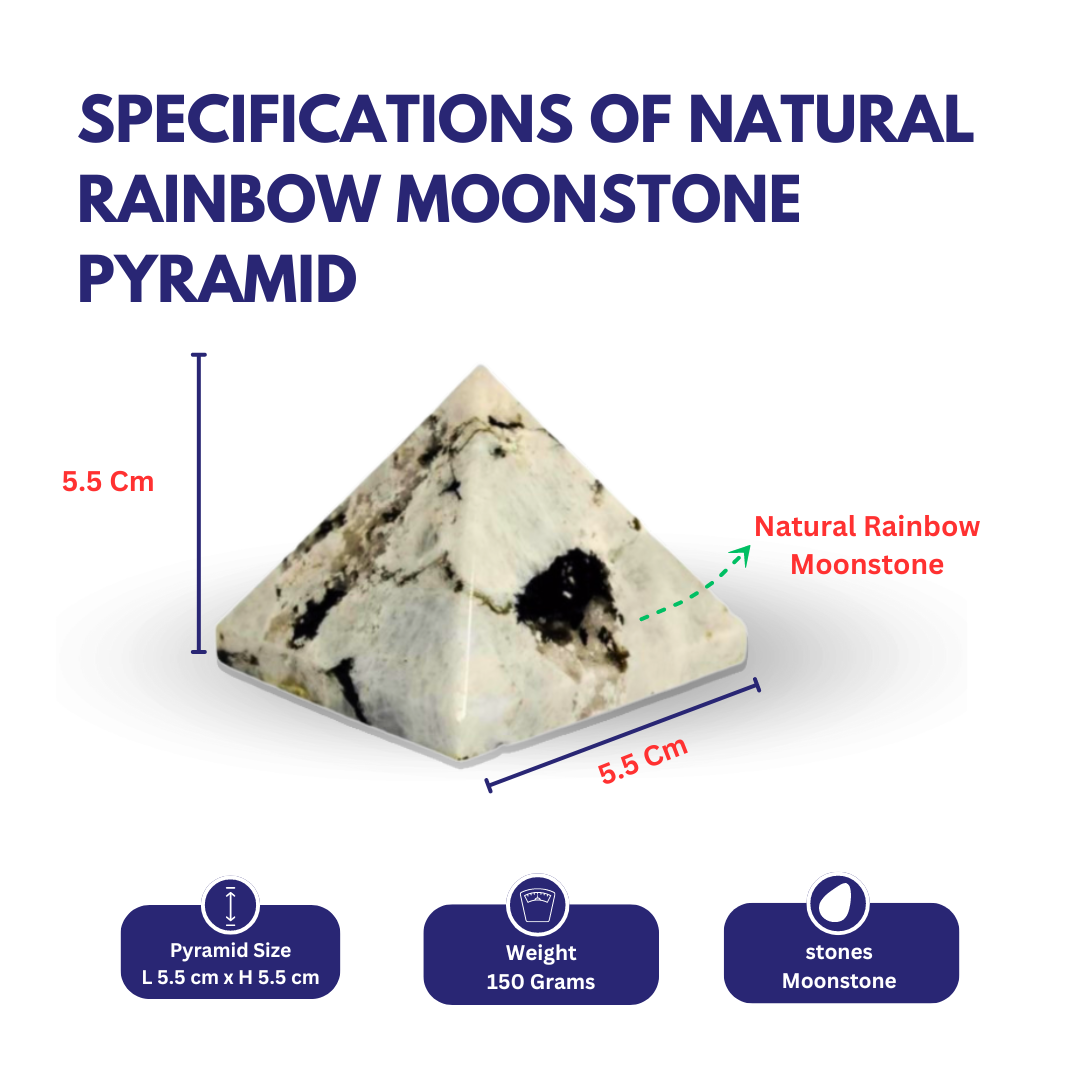 Natural Rainbow Moonstone Pyramid